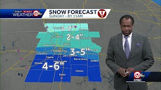 Snow, bitter cold move in for your Sunday