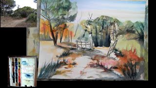 ACQUERELLO Improvvisato: “Il cancello sbilenco” - Improvised WATERCOLOR &quot;The crooked gate&quot;