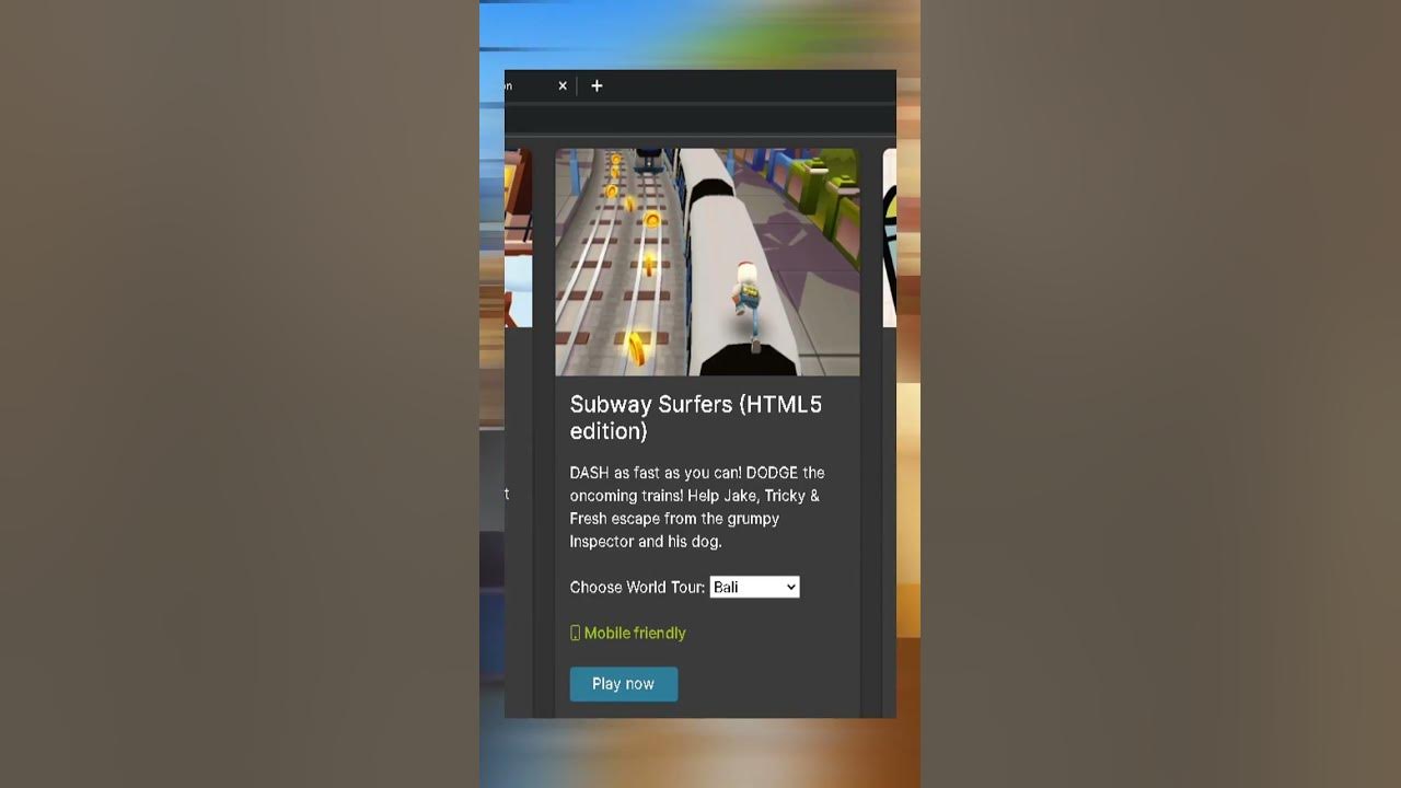 Subway Surfers html5 games com troca de mapas e 0 delay