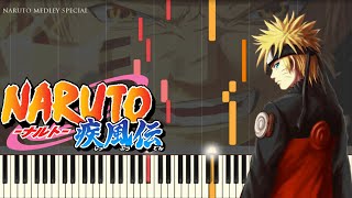 Naruto Medley Special [Piano Tutorial] (Synthesia) // Kyle Landry + SHEETS/MIDI chords