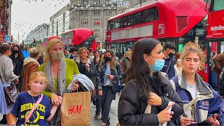 Central London Saturday At 4pm | London West End Walk  - Oct  2021 [4k HDR]