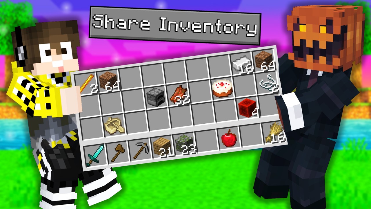 Shared Inventory Minecraft 2 Youtubers Shared One Minecraft Inventory - YouTube