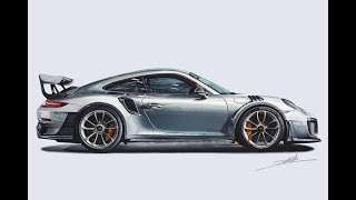 Porsche 911 GT2 RS Drawing