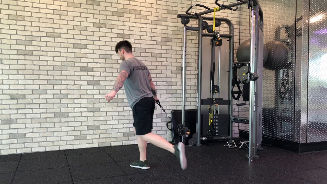 Cable Resisted Reverse Lunge - YouTube