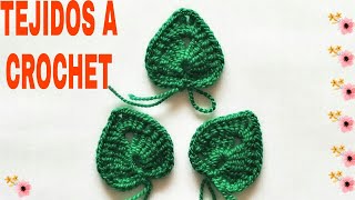 : HOJAS TEJIDAS A CROCHET #1 En Forma De (TUTORIAL PASO  a PASO) Subtittle English