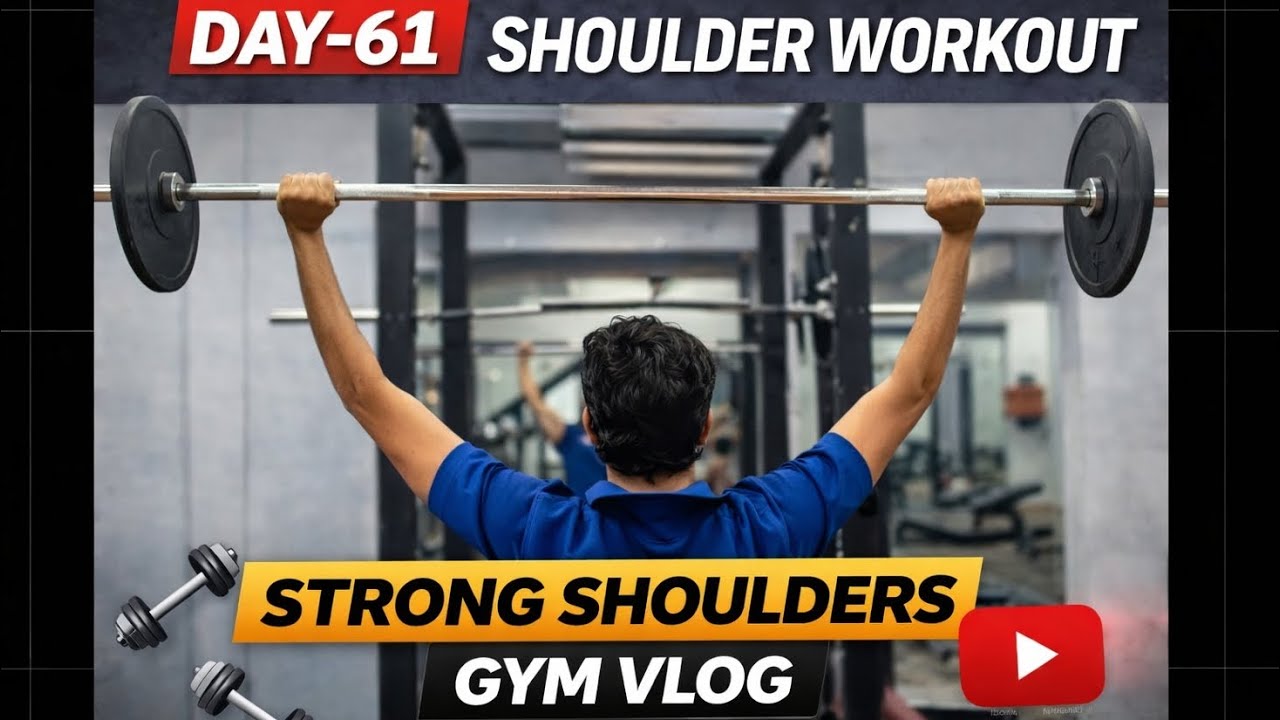 Day 61 | Shoulder Workout 💪 | Strong Shoulders Gym Vlog - YouTube