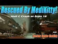 Rescued by MediKitty, Crashed Hull C at Area 18 Spaceport, Star Citizen, Terrapin Medic Pickup!