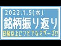 【株式市場の振り返り#330】22年1月5日(水)〜日経上にシビアなマザーズ!?!?