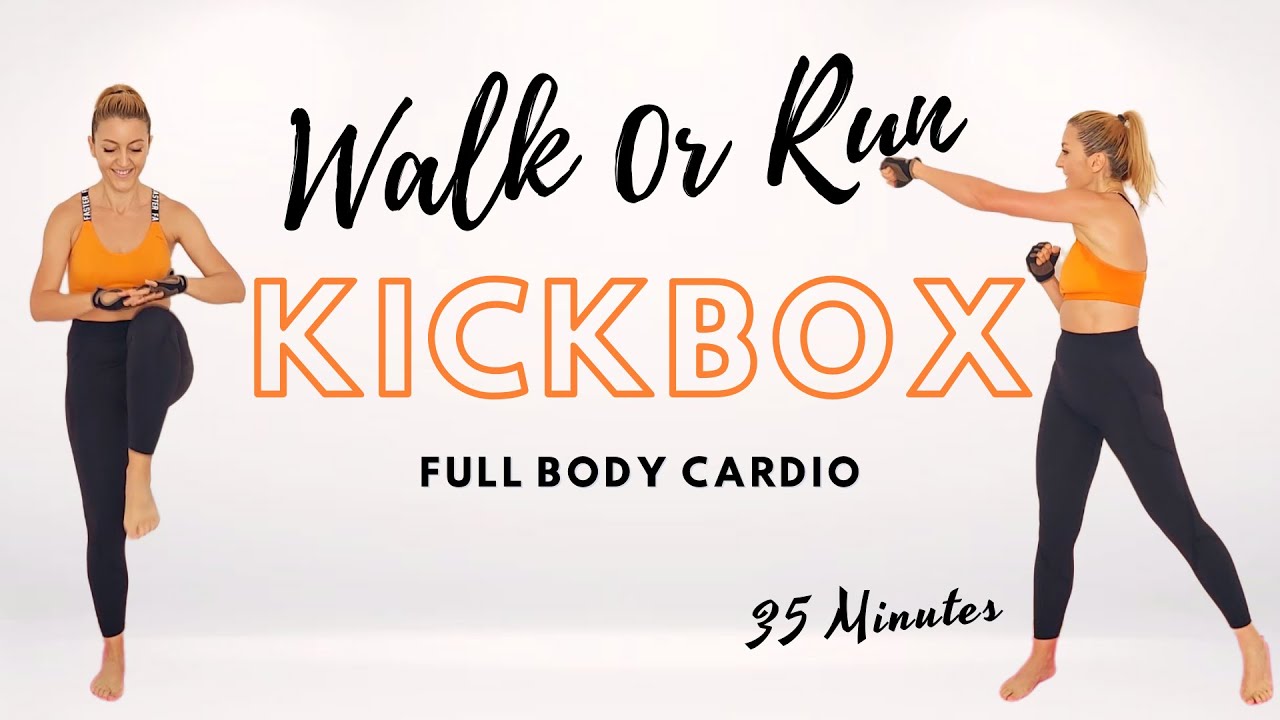 🔥WALK/RUN KICKBOXING STYLE CARDIO 🔥BODYWEIGHT WORKOUT for CALORIE BURN ...