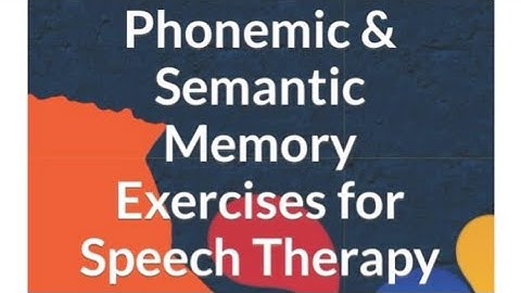 Phonemic & Semantic Memory Exercises for Speech Therapy @bilingualresources.org