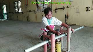 How to perform straightening a bended pipe