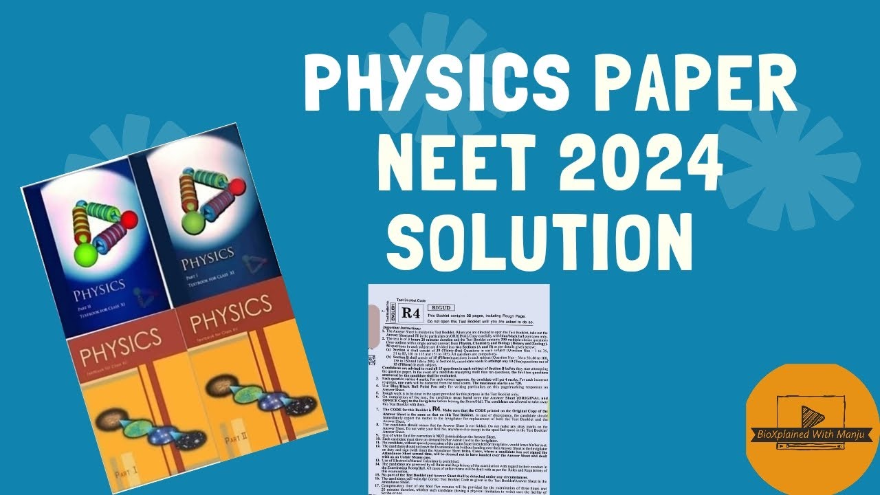 Physics Paper NEET 2024 Solution with NCERT explanation | Questions 26 ...