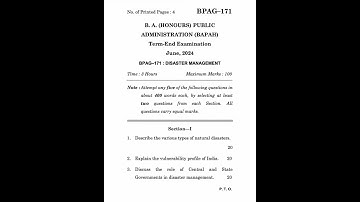 BPAG-171 June 2024 | IGNOU Previous Year Question Paper
