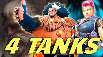 4 TANKS IS INSANE IN OPEN QUEUE | Overwatch 2 #shorts #overwatch #ow2 #gaming