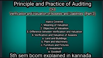 5th sem bcom PPA Ch3 Verification and Valuation of Assests and Liabilities (part 2)