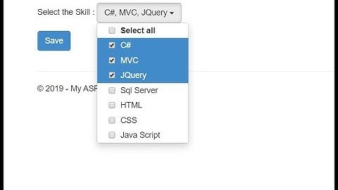 Dropdown with Multiple checkbox using jQuery in MVC 5