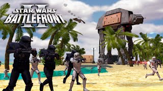 STAR WARS Battlefront 2004 - Scarif Beach - EMPIRE SIDE - Enhanced Gameplay - EPIC BATTLE!