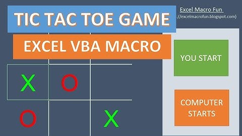 Excel Tic Tac Toe Game