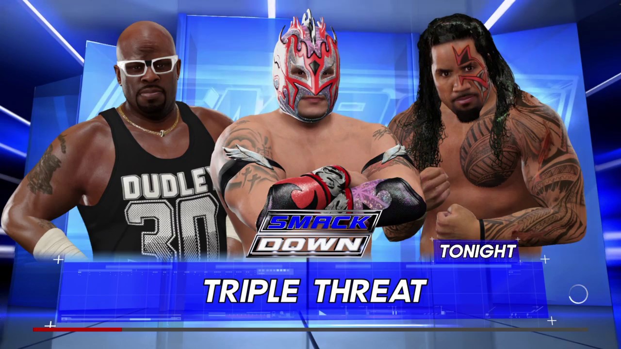 WWE 2K17 Kalisto VS D-Von Dudley VS Jey Uso In A Triple Threat Match