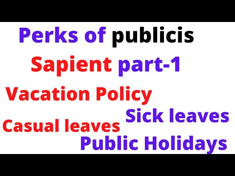 Perks of Joining Publicis Sapient Part-1 | Vacation Policy | Sick Leaves | Casual Leaves