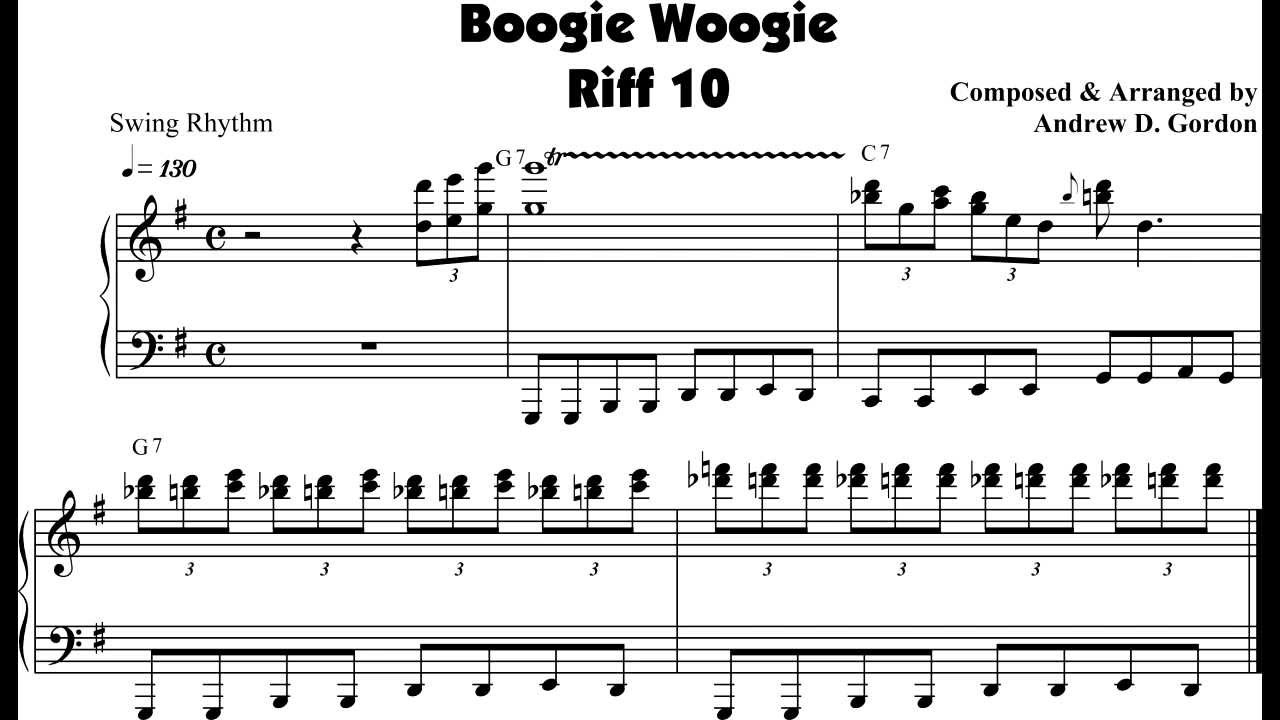 Medium tempo Boogie Woogie Piano Riff composed by Andrew D ...