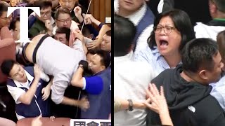 Major brawl breaks out in Taiwan parliament