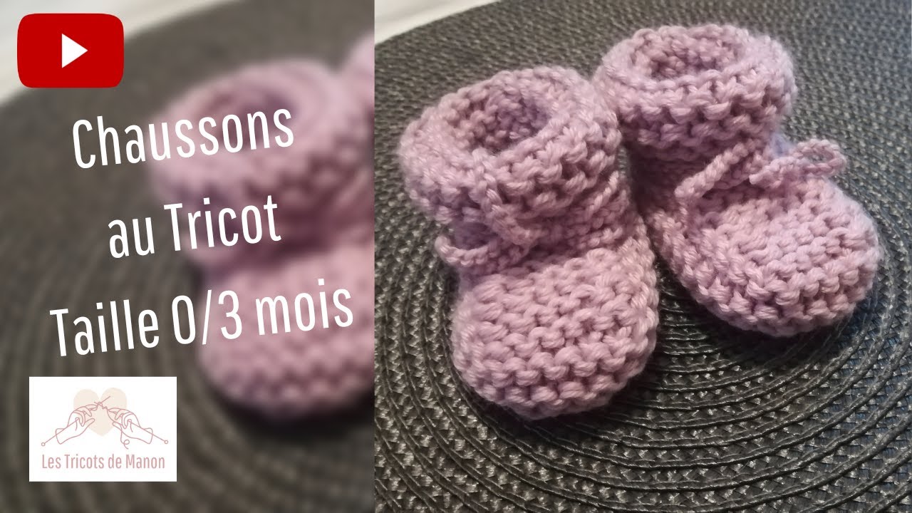 Chaussons Bébé Style Souliers au Tricot Taille Naissance 