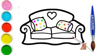 Sofa Drawing and colouring for kids #sofa#drawing#art for kids #Jignamungara7
