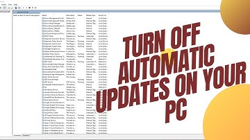 Disabling Windows Auto Update Step by Step Guide to Turn Off Automatic Updates on Your PC