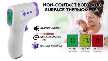 THE-292 Non Contact Forehead IR Thermometer Human Body and Object Temperature with Color Fever alert