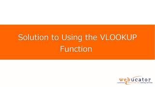 Using the VLOOKUP Function
