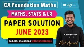 CA Foundation Maths Stats June 2023 Paper Solution | CA Foundation Maths, Stats & LR | Akash Agrawal screenshot 3