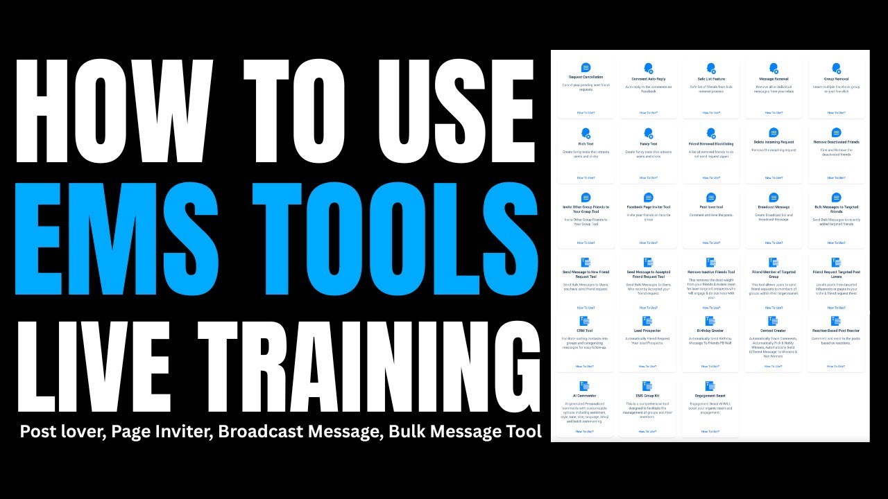 EMS Tools Training - Post lover, Page Inviter, Broadcast Message, Bulk ...