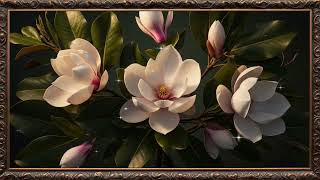 Magnolia Blossom 4K 🌸 | Calm Dark Aesthetic TV Background 90 Min Loop screenshot 5