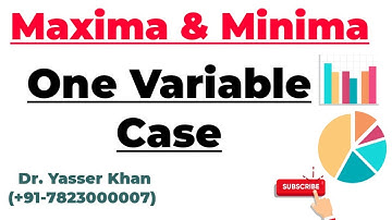Maxima And Minima - One Variable Case
