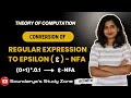 Conversion of RE (0+1)*.0.1 to ε-NFA | Thompson’s Construction Step-by-Step | Automata Theory