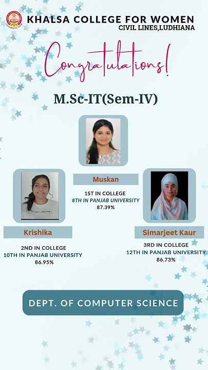 🎓KCW Girls Excel in M.Sc IT 4th Sem Results 🌟 | PU Toppers 2025