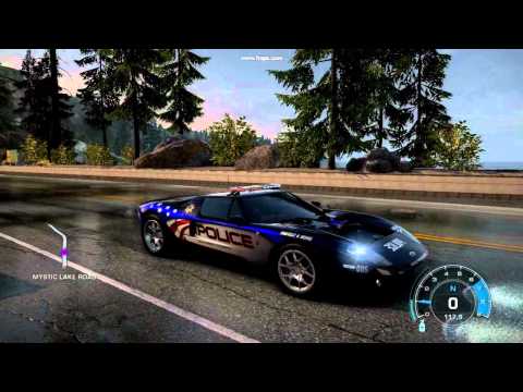 Need For Speed Hot Pursuit 3 2010 Pursuit Ford GT Police Car Going Around Video HD