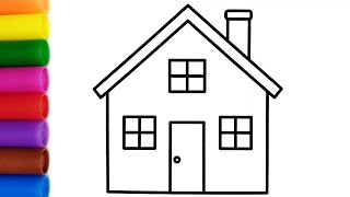 How to draw a house Part 2 | Easy Drawing and Coloring Videos for Kids and Toddlers 