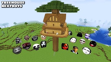 SURVIVAL TREE HOUSE PART 4 WITH 100 NEXTBOTS in Minecraft - Gameplay - Coffin Meme