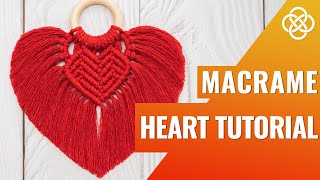 Macrame heart tutorial | Macrame diy | Macrame heart pattern