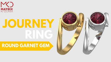 Crafting a Journey Ring with a Round Garnet Gem in Matrix 9 | Step-by-Step Tutorial | CAD/CAM_EP-02