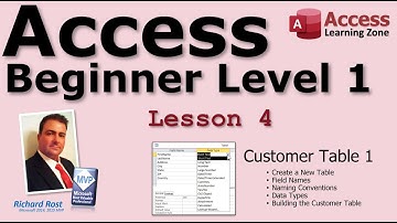 Microsoft Access Beginner 1, Lesson 04: Customer Table, Part 1. For Access 2016, 2019, 365 Tutorial