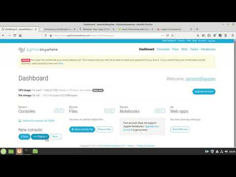 Learn python online using Pythonanywhere