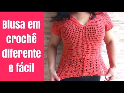 BLUSA EM CROCHÊ, DIFERENTE E FÁCIL