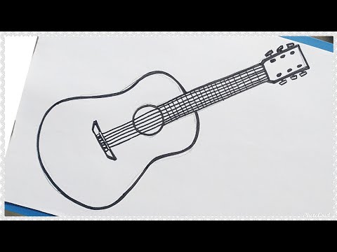 Video: Cara Menggambar Gitar Dengan Pensil Langkah Demi Langkah