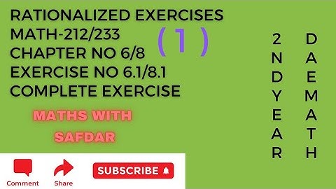 Exercise 6.1/8.1 Complete Exercise Applied Mathematics-II DAE Math-212/233 second Year Integration