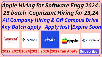KPMG, Apple, Uptitude, Pentair Hiring Announced | Off Campus Drive for 2022, 2023, 2024, 2025, 2026