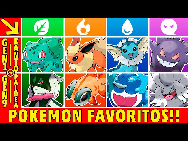 Os meus Pokemon iniciais favoritos de cada região 😁