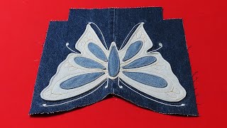 DIY 나비 패치웍 토트백 만드는 방법!/Butterfly Tote Bag Tutorial/with old jeans